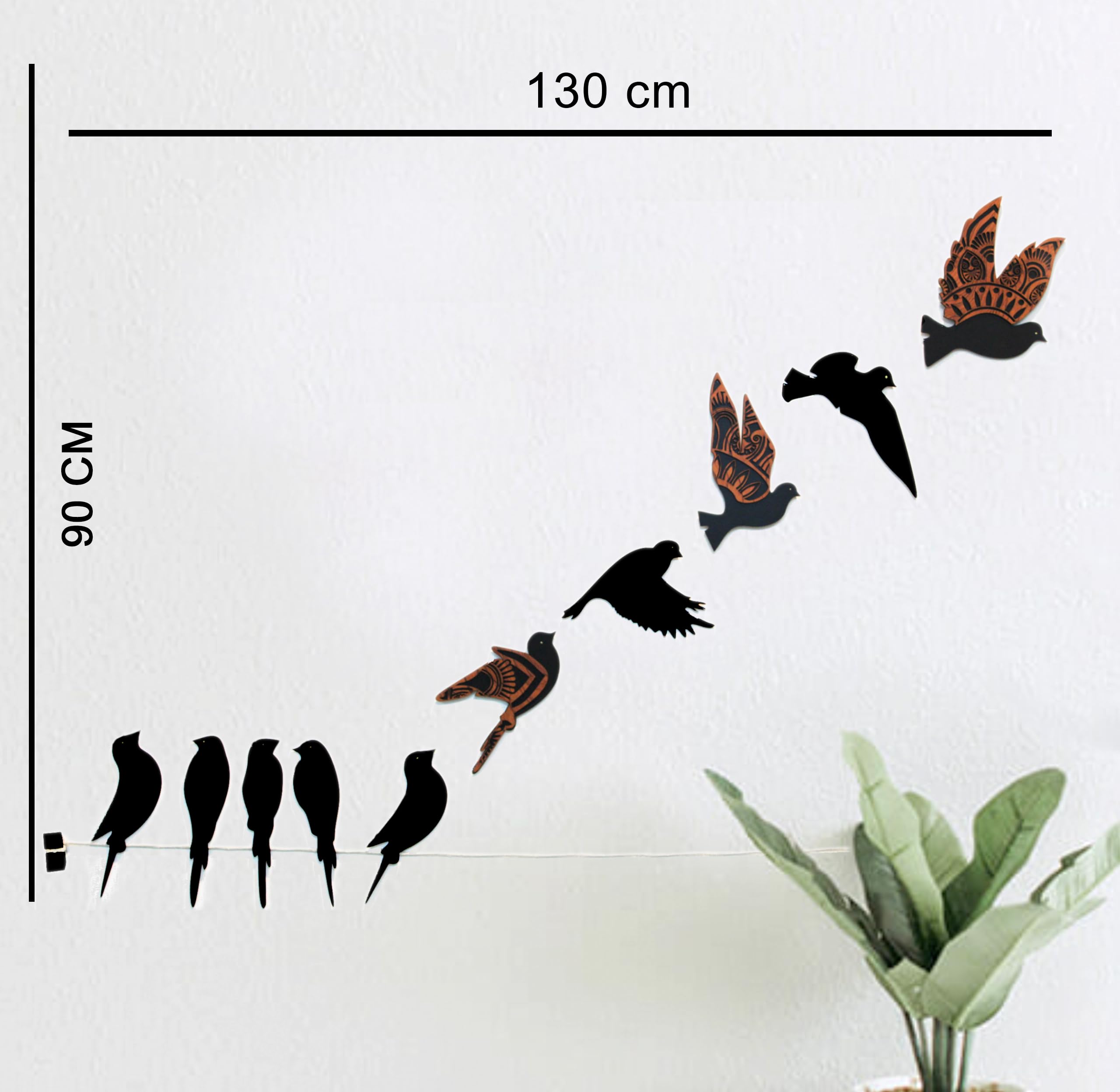 Vah- Kya Bat Hai !! Mandala Birds Wall Hanging For Home And Interior Decoration, Wooden Decor Items